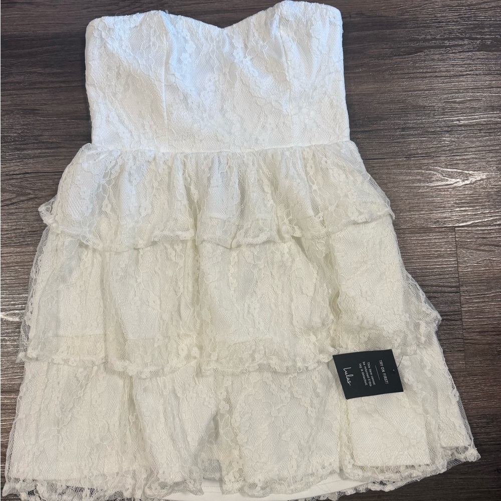 Lulu's White Lace Mini Dress